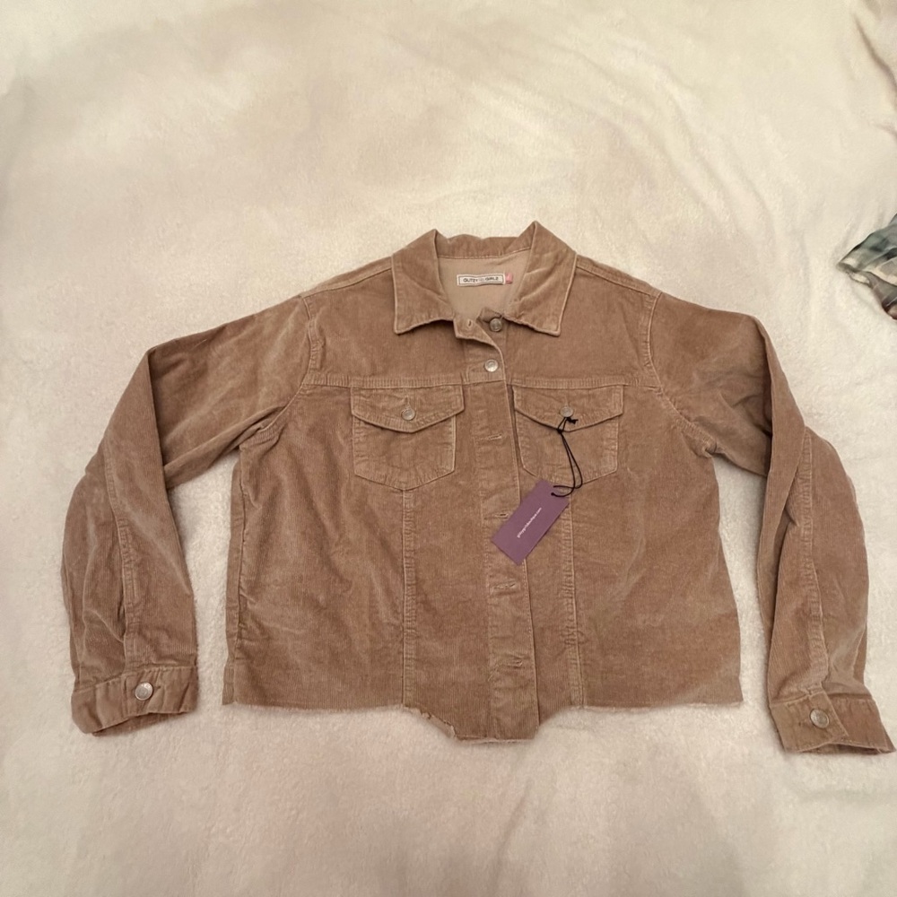 Tan Corduroy Shirt‎ Jacket with Chest Pockets NWT